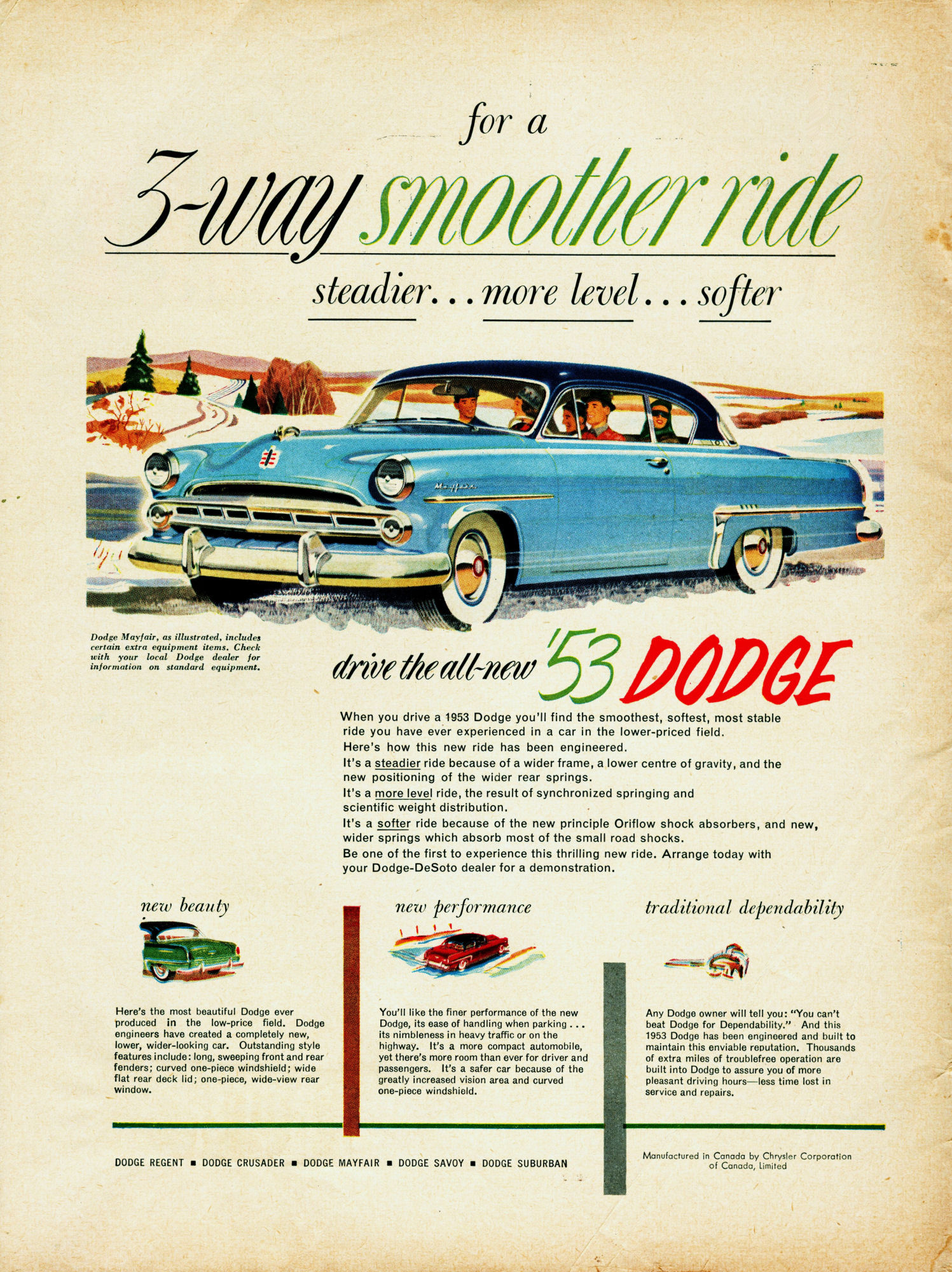 1953 Chrysler Canada Dodge Avertisement